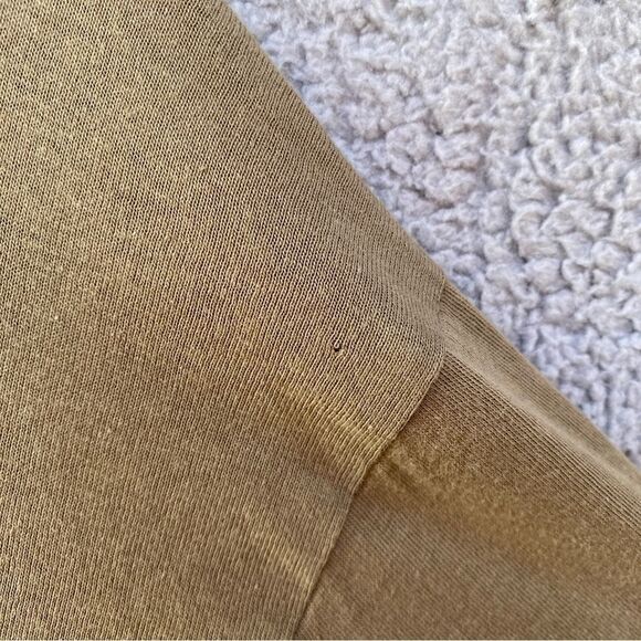 NEW Zara Perfect Basics Olive Long Sleeve Open Tie Back Top Sz S - Picture 2 of 8